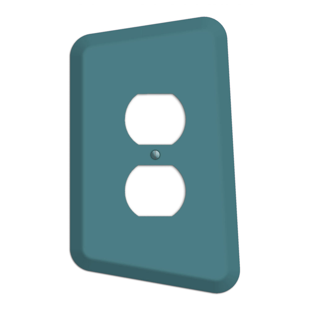 Turqouise Mid-Century Asymmetra Duplex Outlet Wallplate