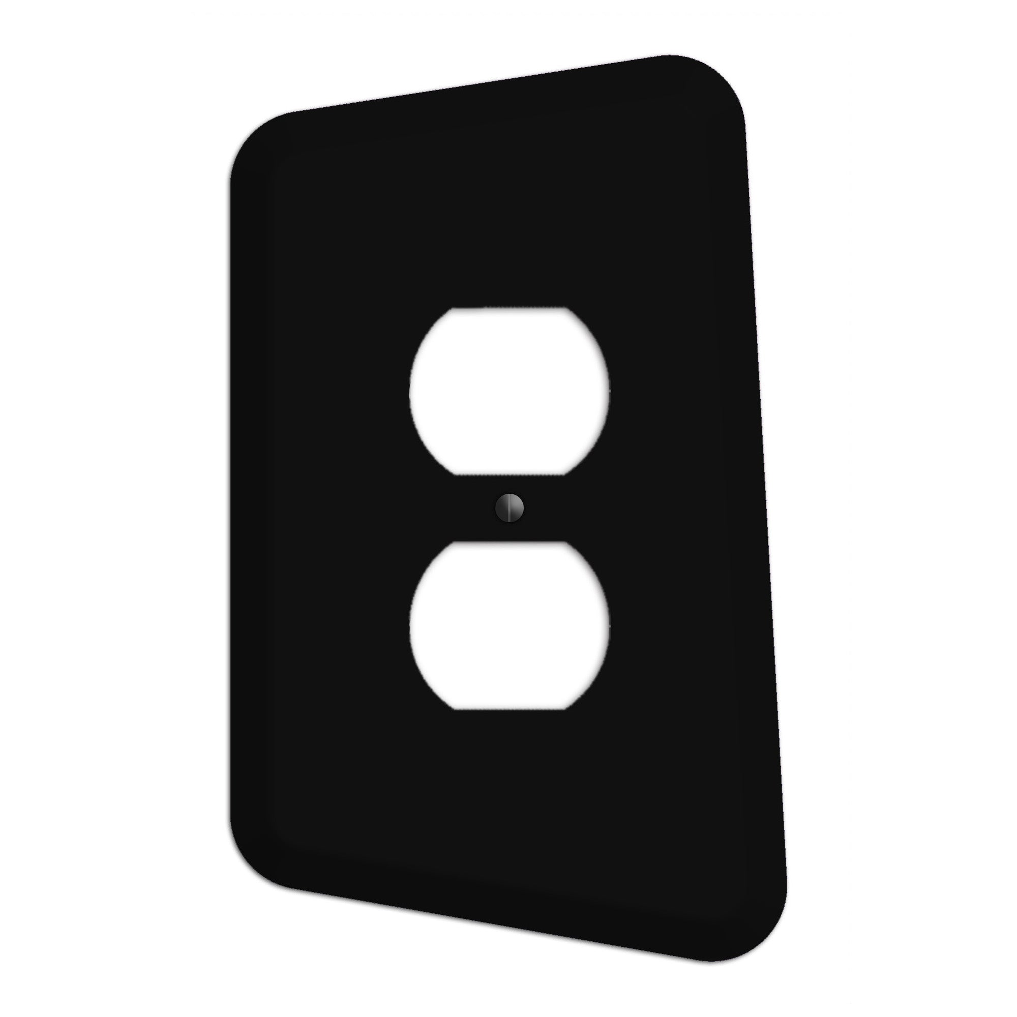 Matte Black Mid-Century Duplex Outlet Wallplate