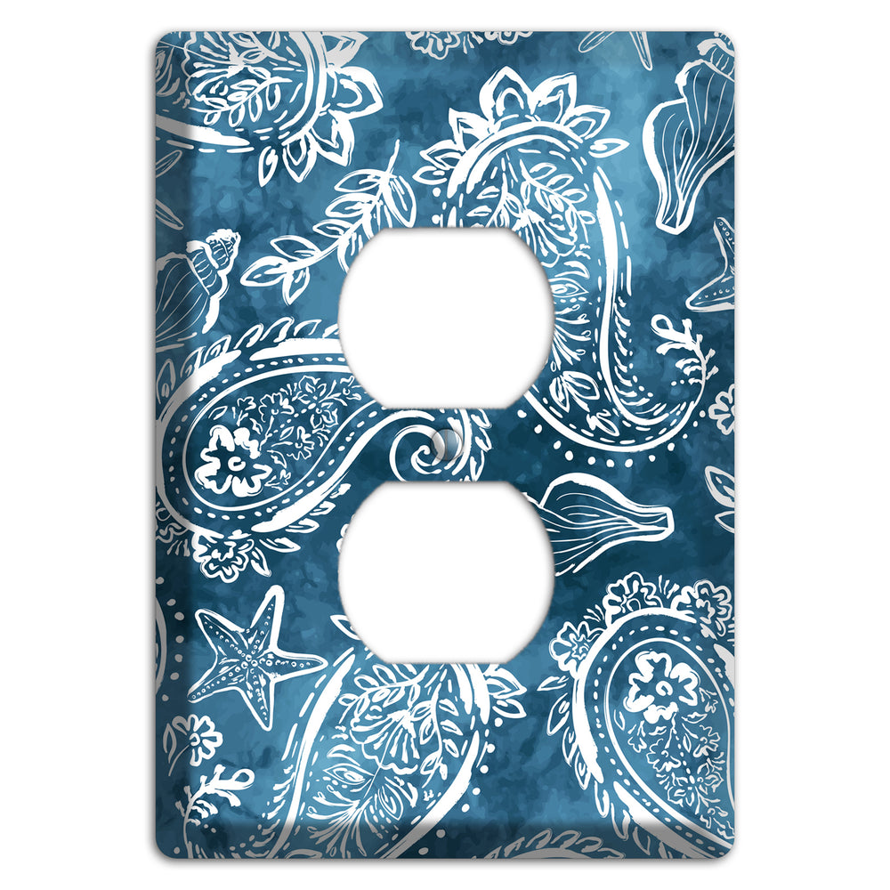 Indigo Tide Paisley Duplex Outlet Wallplate