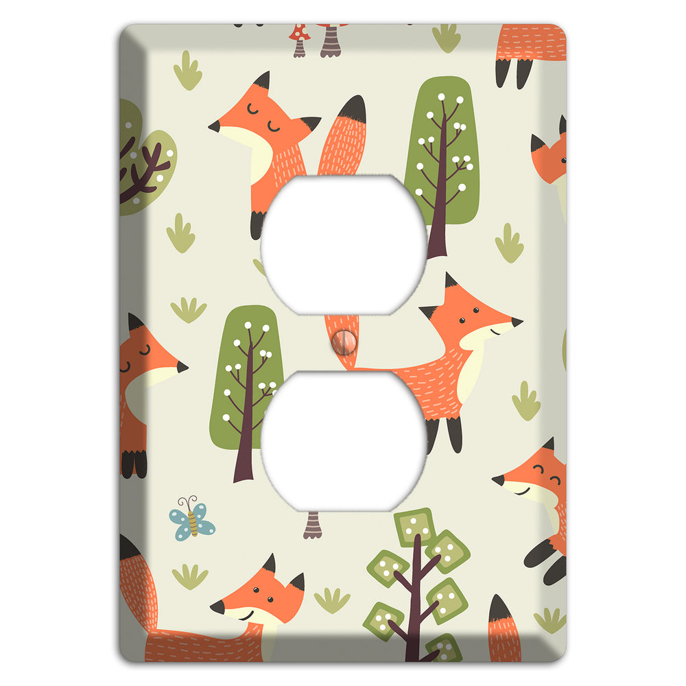 Fox & Forest (Olive) Duplex Outlet Wallplate