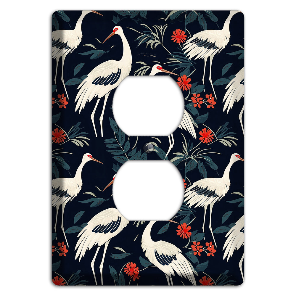 Midnight Plume Garden Duplex Outlet Wallplate