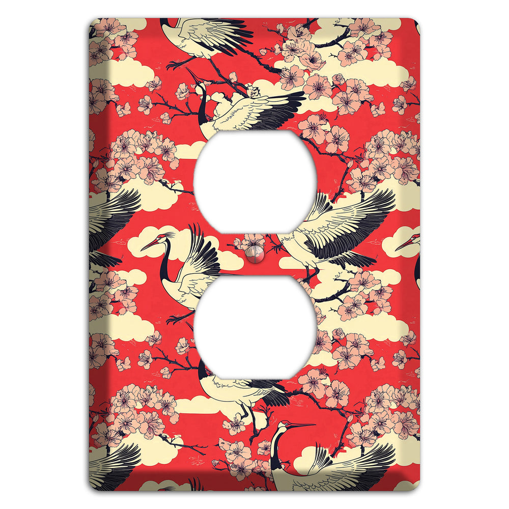 Crimson Blossom Ascent Duplex Outlet Wallplate