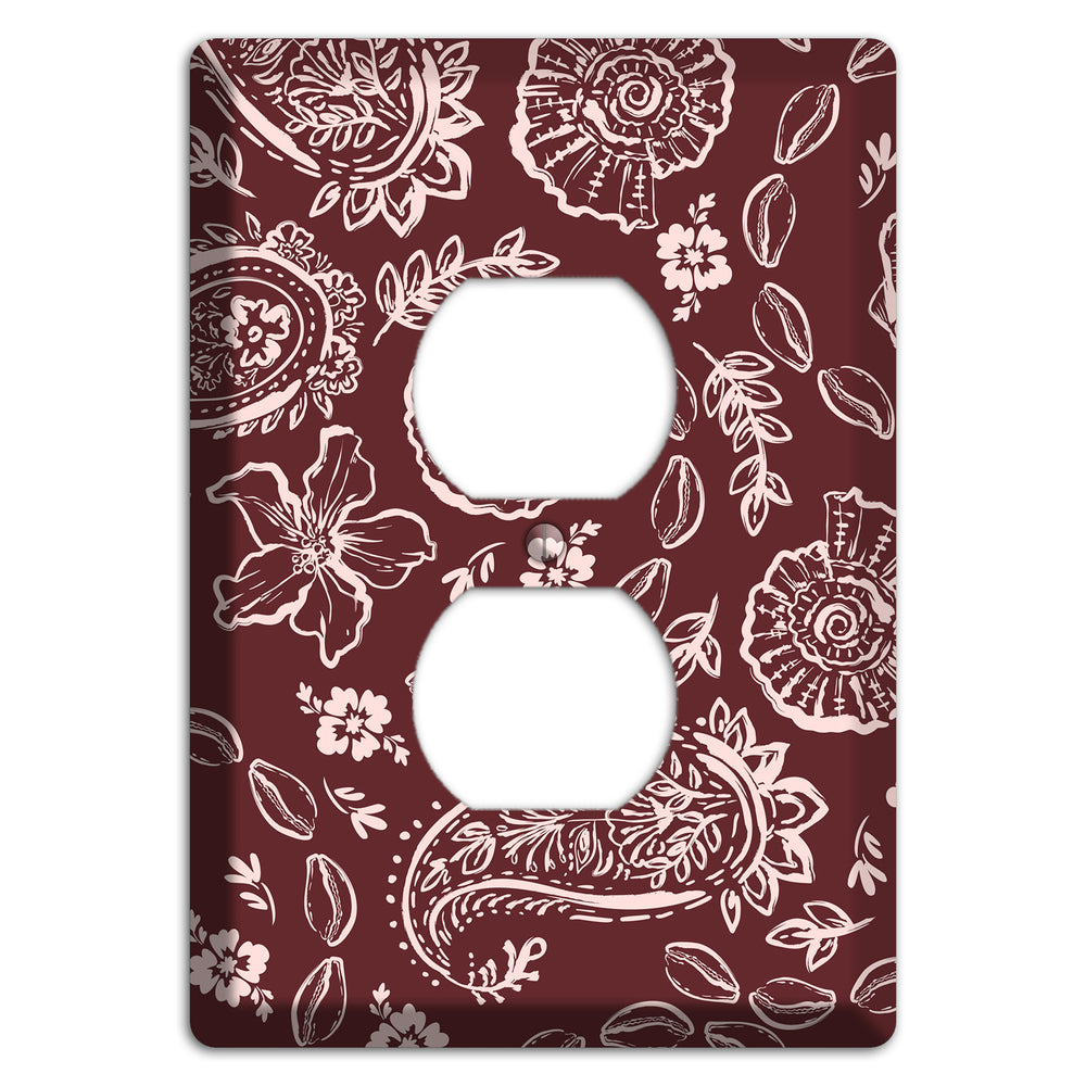 Crimson Shell Paisley Duplex Outlet Wallplate