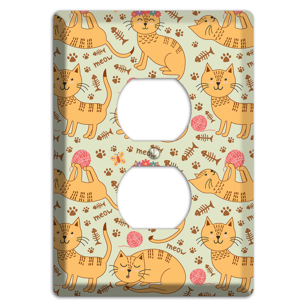 Meow Mix (Beige) Duplex Outlet Wallplate