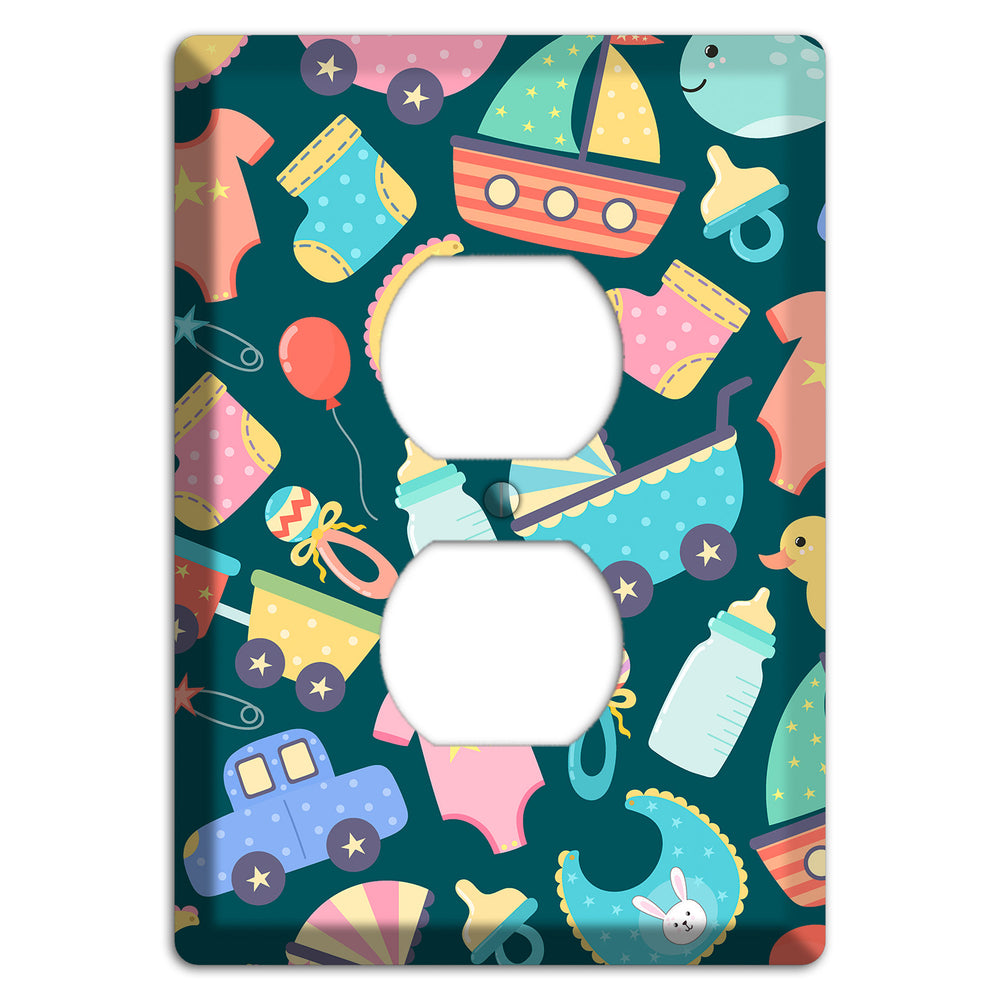 Baby Parade (Teal) Duplex Outlet Wallplate