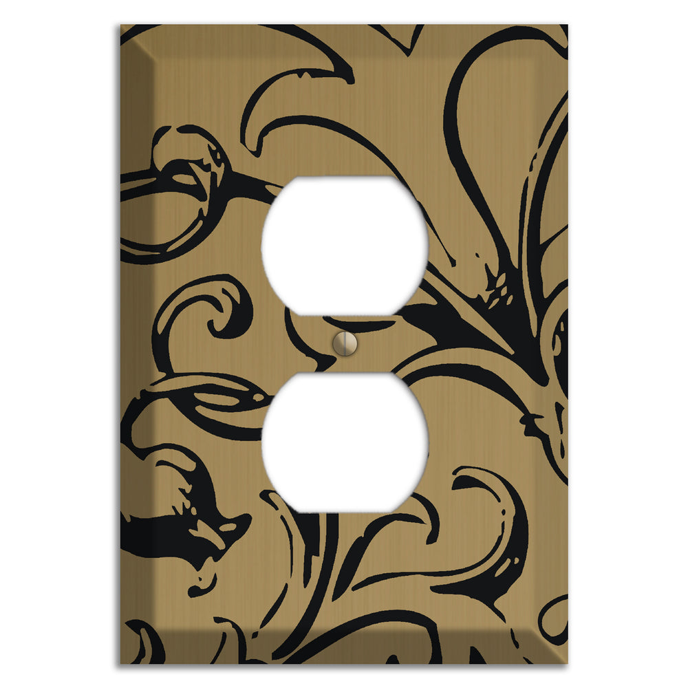 Tower Gold Baroque Scroll Duplex Outlet Wallplate