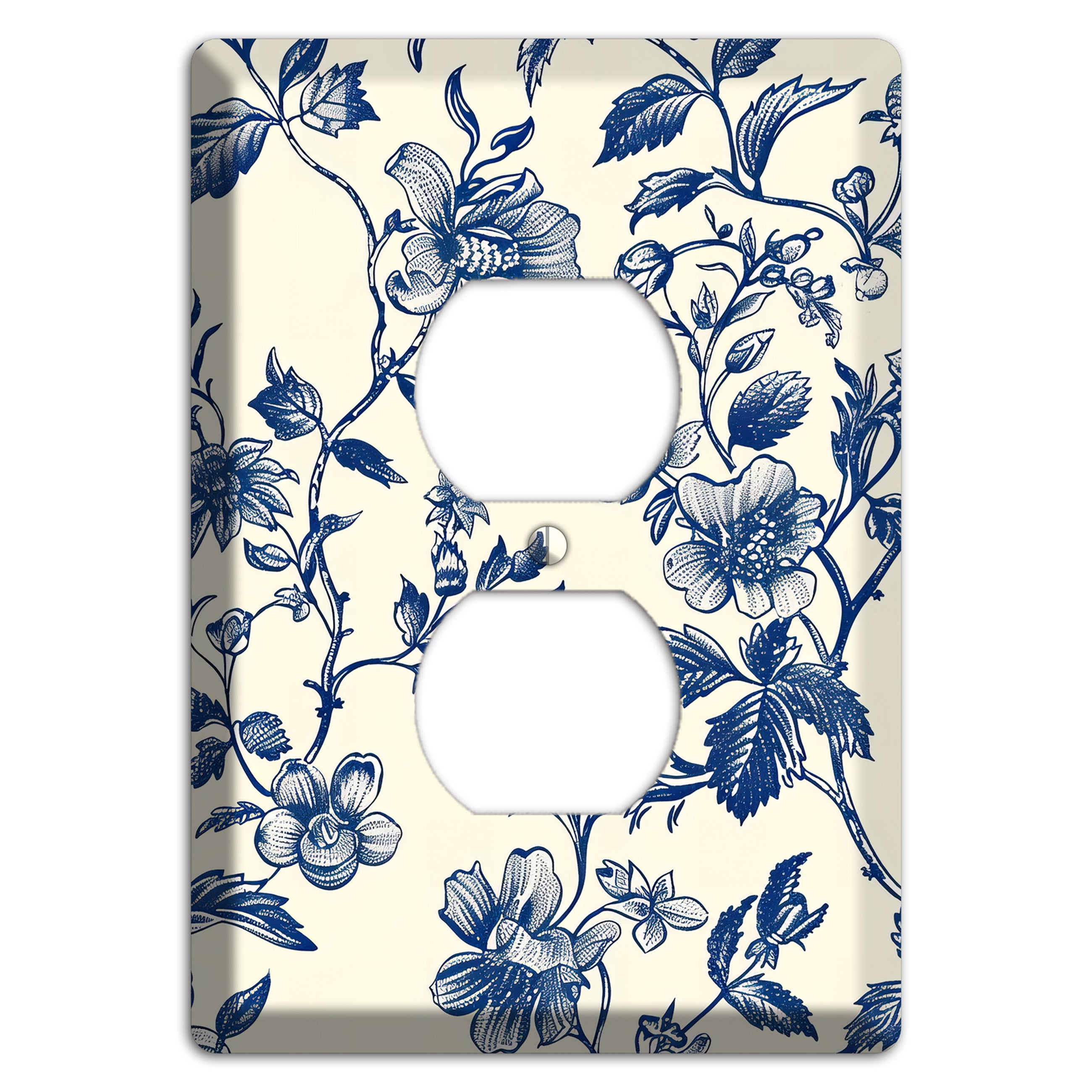 Garden Ink & Ivory Duplex Outlet Wallplate