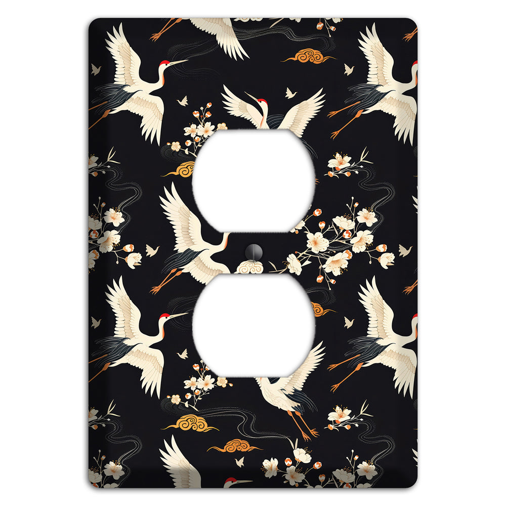 Obsidian Crane Nocturne Duplex Outlet Wallplate
