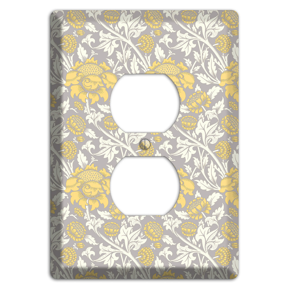 Golden Peony Lace Duplex Outlet Wallplate