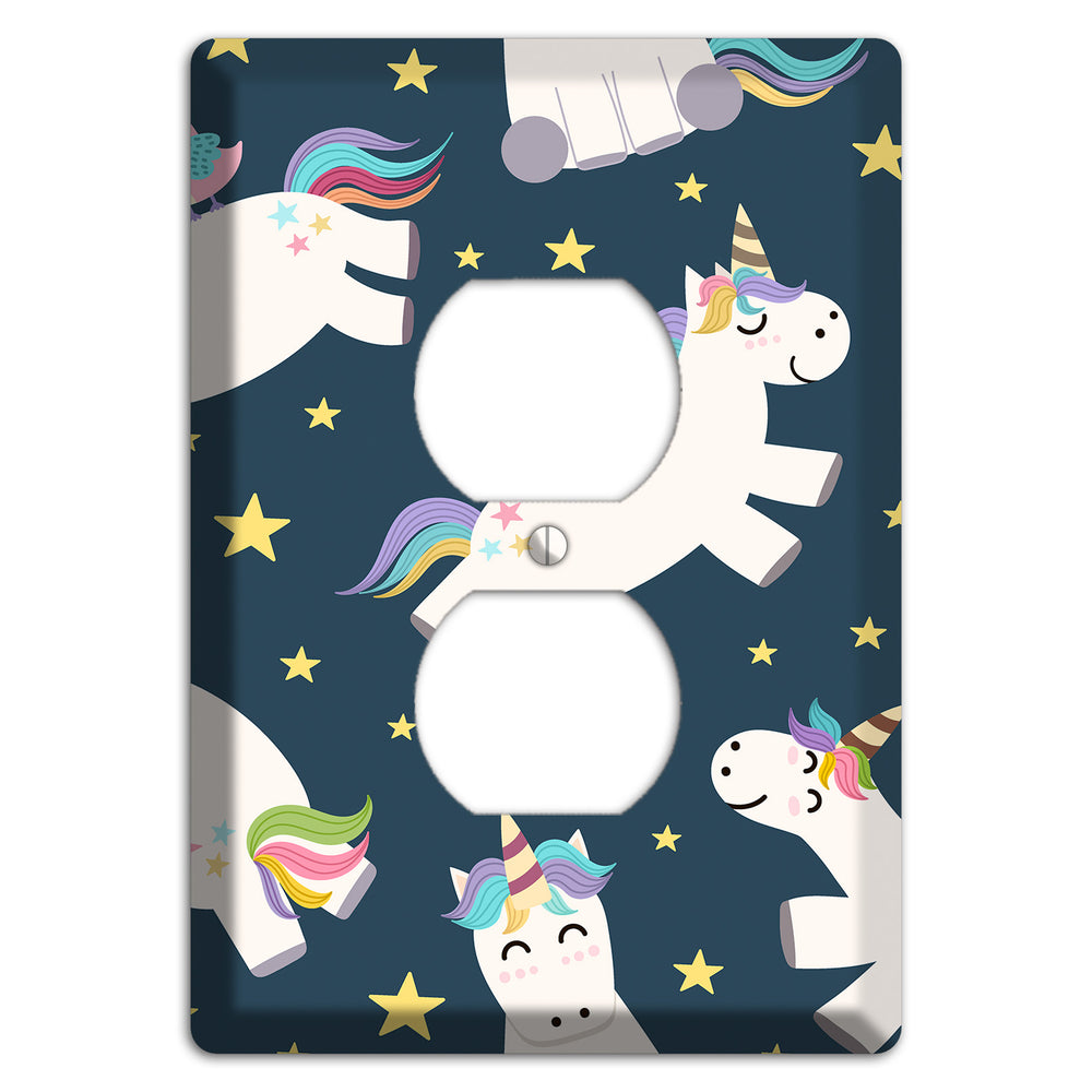 Dreamy Night Unicorns Duplex Outlet Wallplate