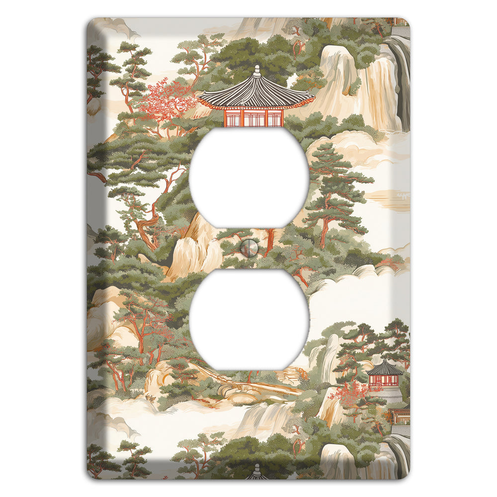 Mountain Pavilion Mist Duplex Outlet Wallplate