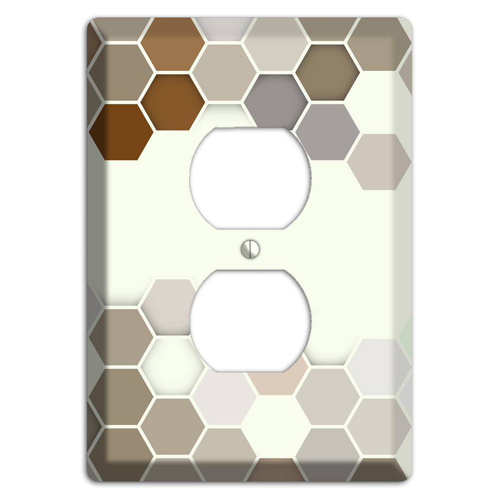 Earth-Toned Honeycomb Mosaic Duplex Outlet Wallplate