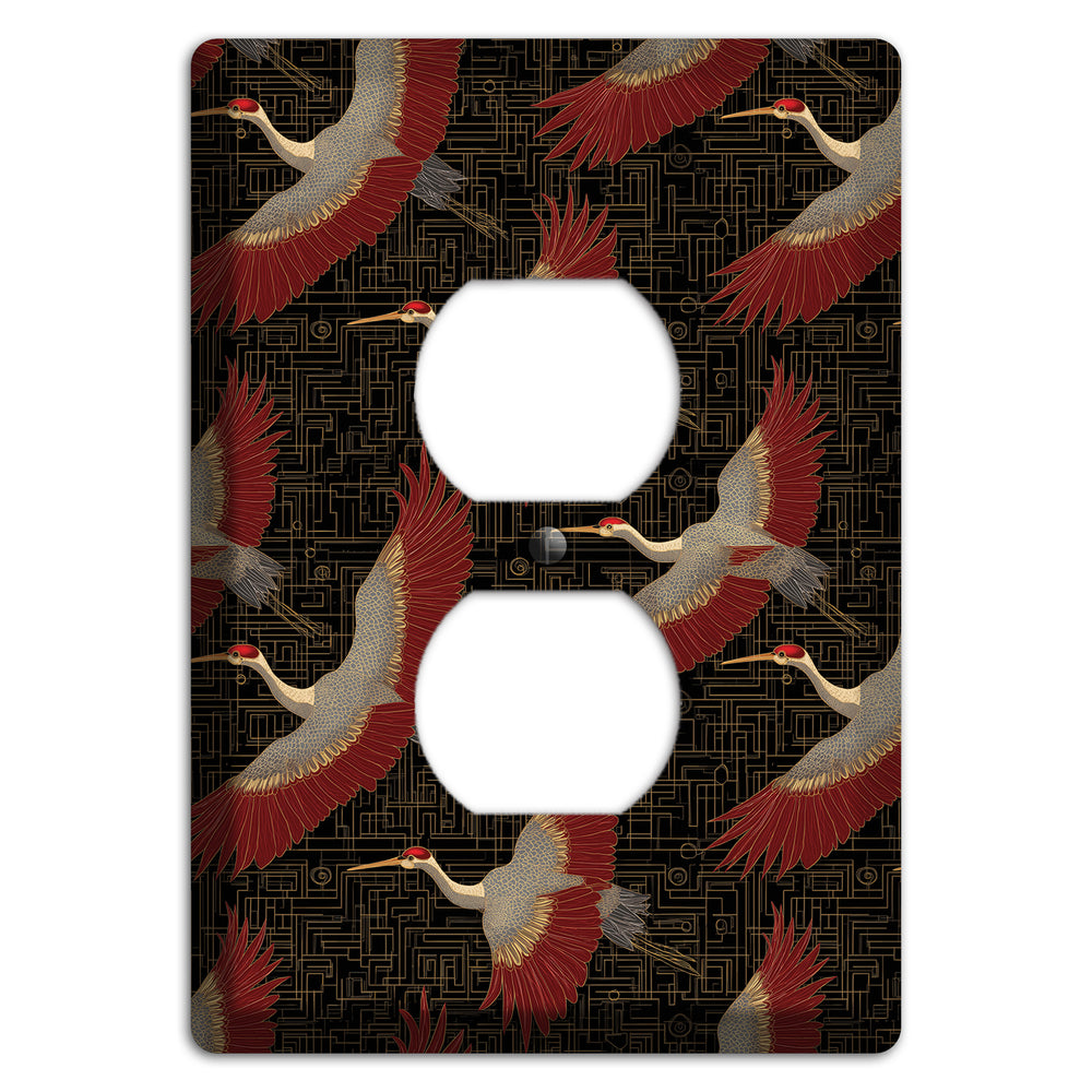 Scarlet Circuit Flight Duplex Outlet Wallplate
