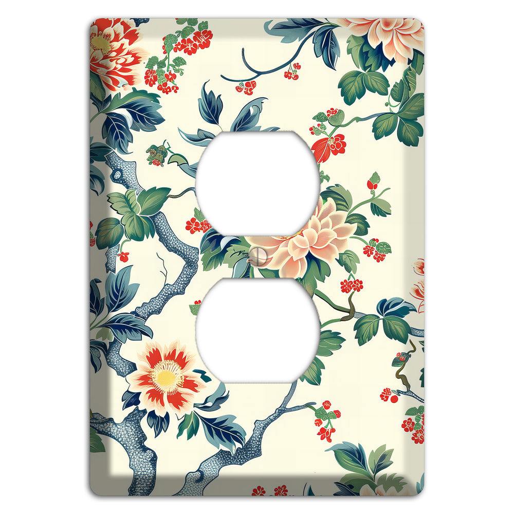 Peony & Branch Duplex Outlet Wallplate