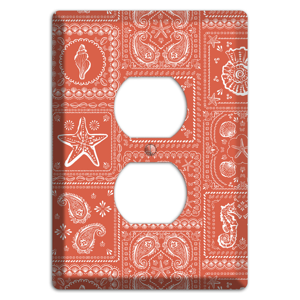 Terracotta Shell Patchwork Duplex Outlet Wallplate