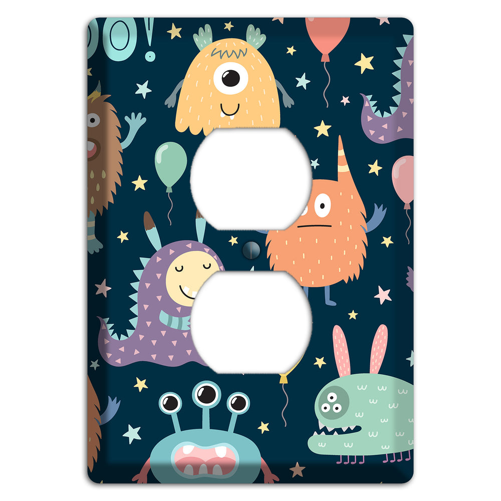 Monster Parade (Navy) Duplex Outlet Wallplate