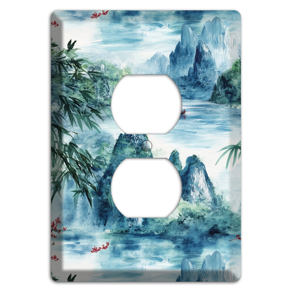 River Mist Ascending Duplex Outlet Wallplate