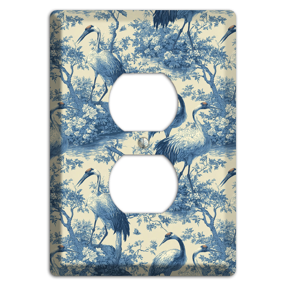 Cobalt Toile Vigil Duplex Outlet Wallplate