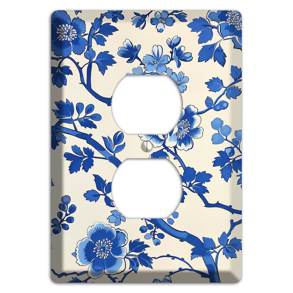 Porcelain Garden Bloom Duplex Outlet Wallplate