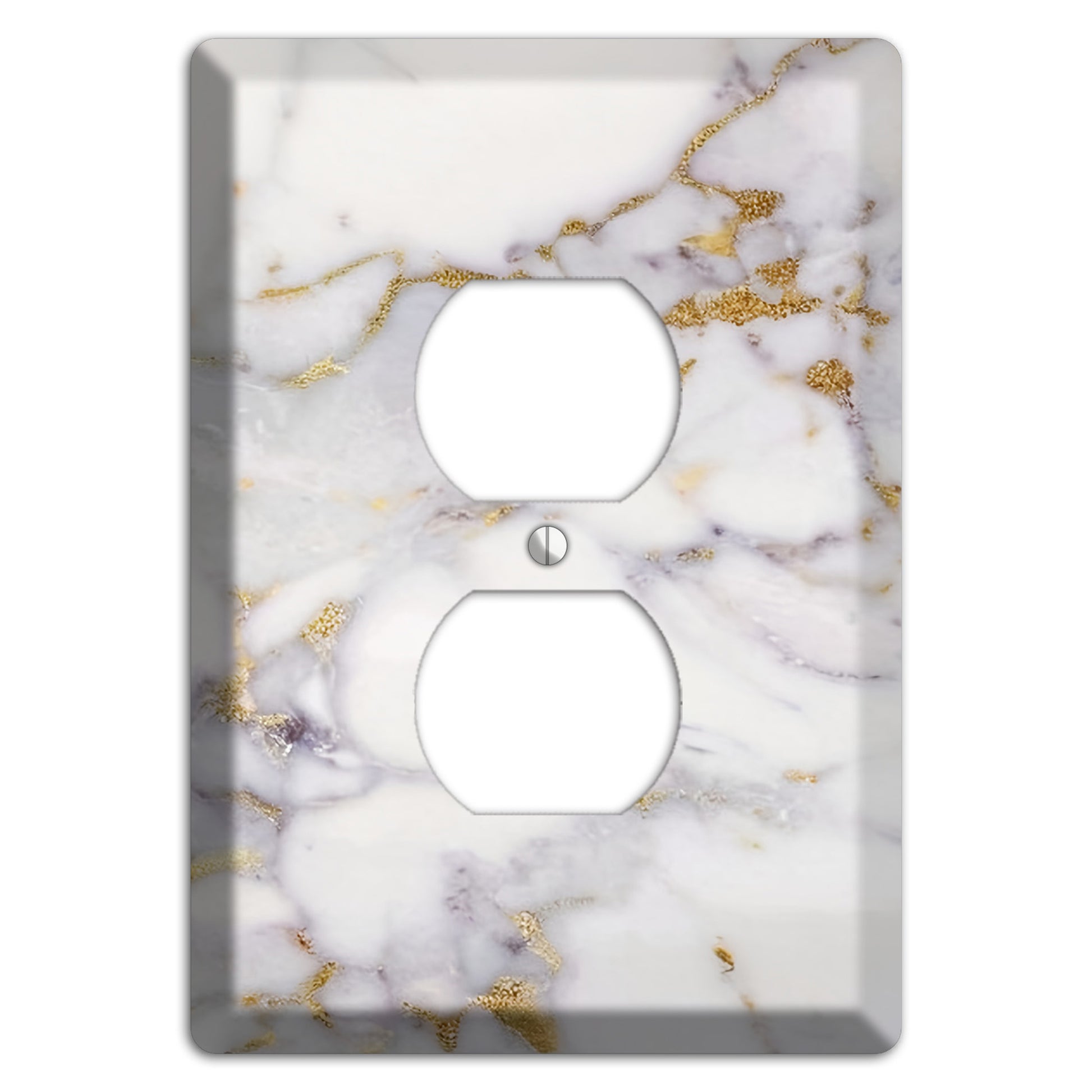 Metallic Bronze Marble Duplex Outlet Wallplate