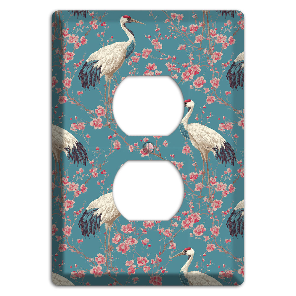 Azure Blossom Vigil Duplex Outlet Wallplate
