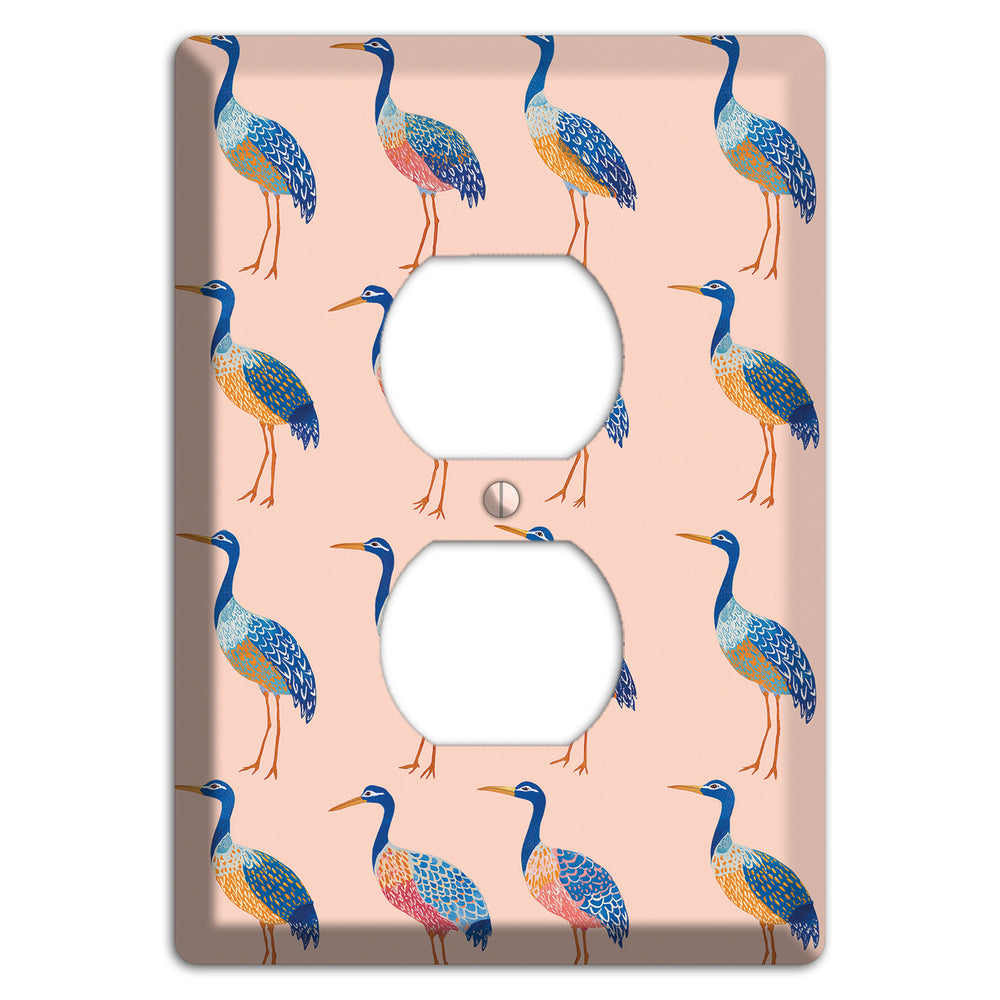 Blush Heron Parade Duplex Outlet Wallplate