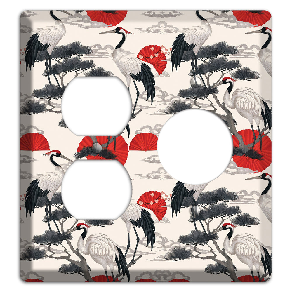 Crimson Fan & Pine Duplex / Receptacle Wallplate