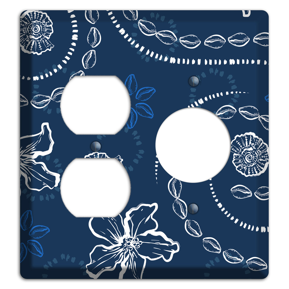 Indigo Cowrie Spiral Duplex / Receptacle Wallplate