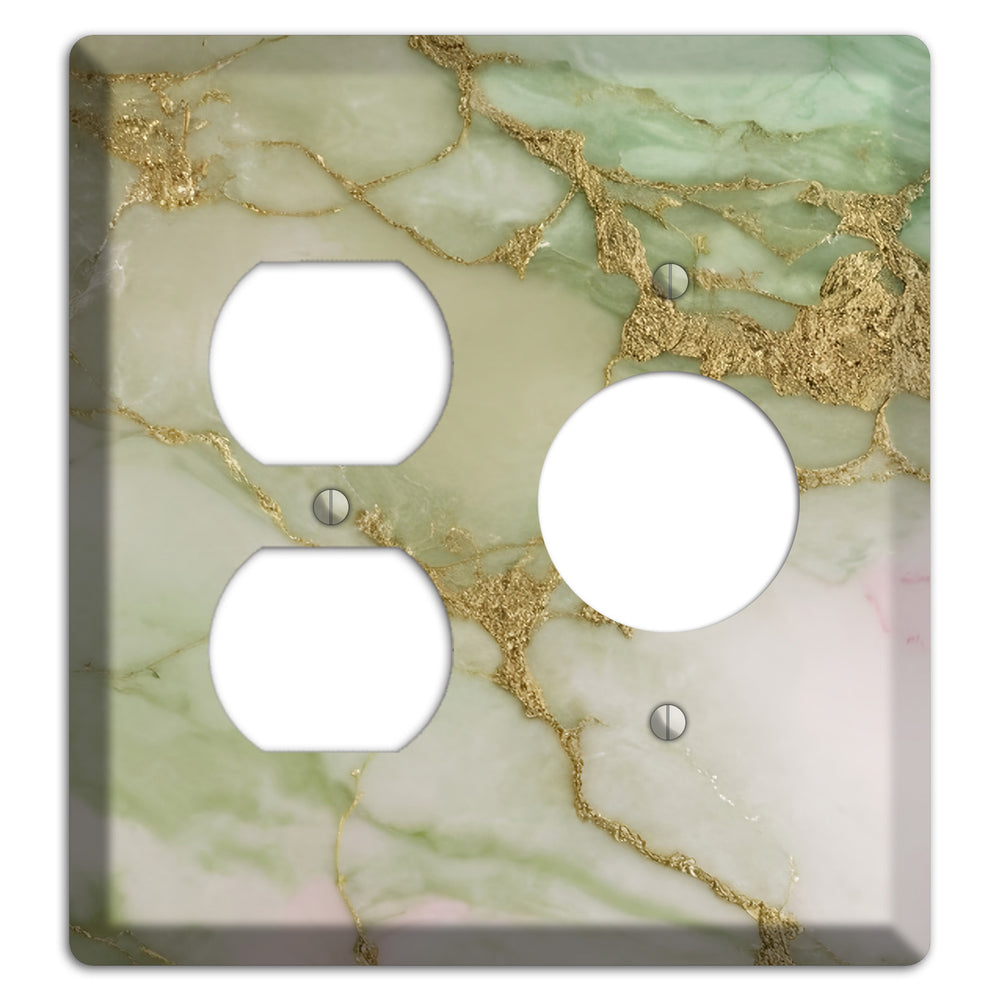 Swamp Green Marble Duplex / Receptacle Wallplate