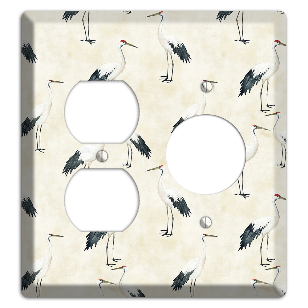 Pearl Crane Garden Duplex / Receptacle Wallplate