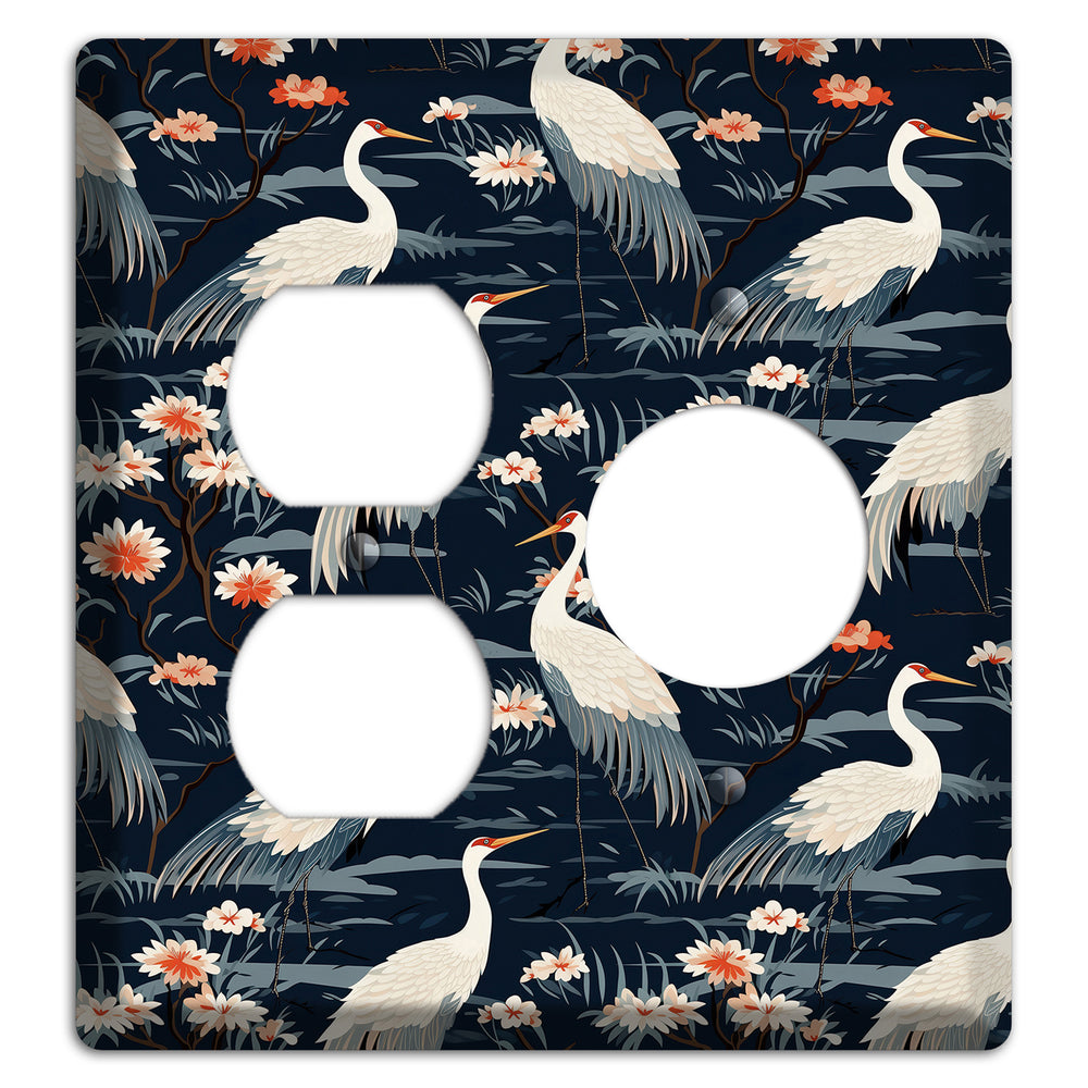 Navy Heron Nocturne Duplex / Receptacle Wallplate