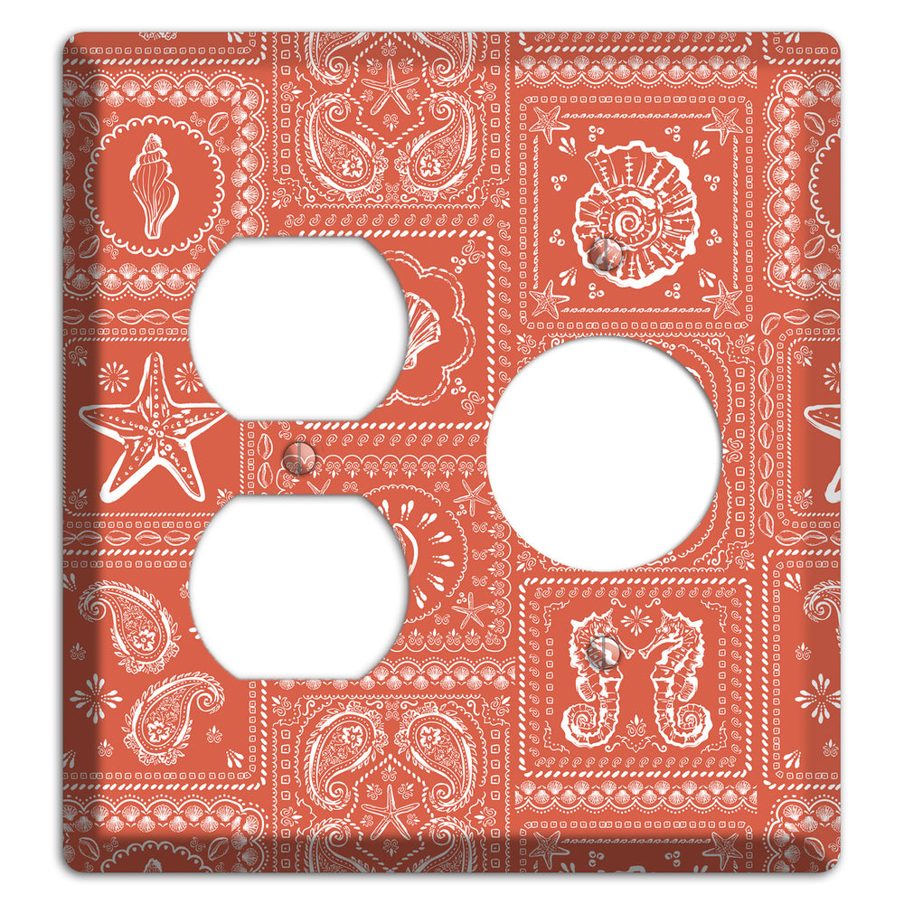 Terracotta Shell Patchwork Duplex / Receptacle Wallplate