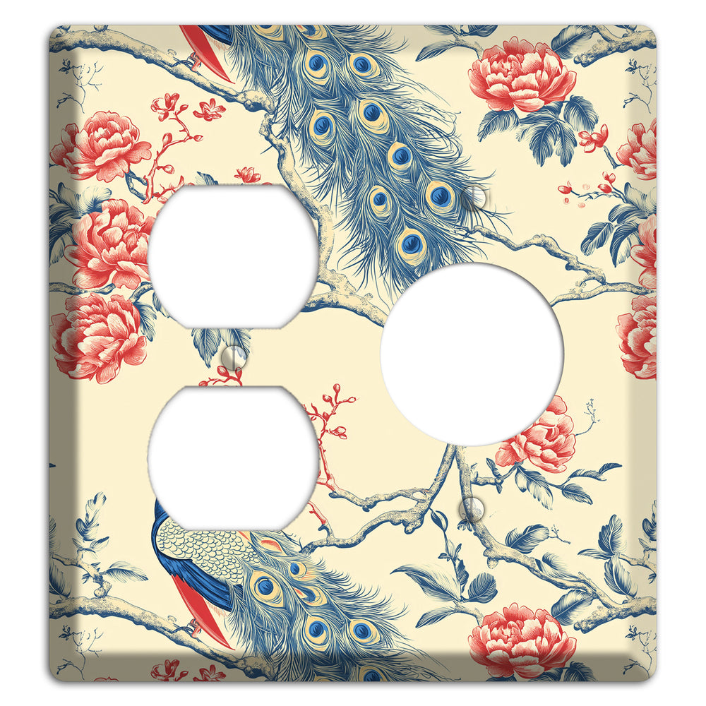 Peacock & Peony Duplex / Receptacle Wallplate