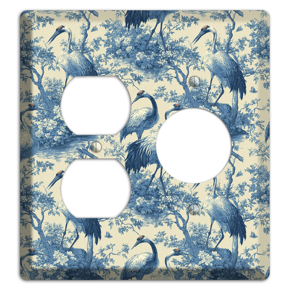 Cobalt Toile Vigil Duplex / Receptacle Wallplate