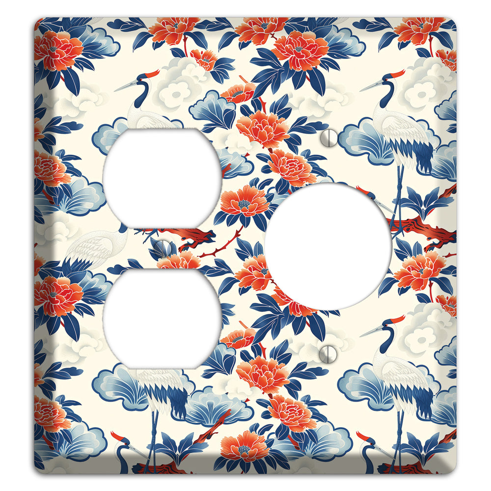 Peony & Crane Fete Duplex / Receptacle Wallplate