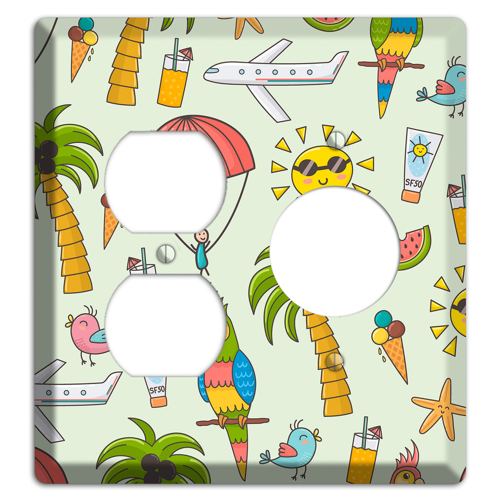 Tropical Vacation Duplex / Receptacle Wallplate