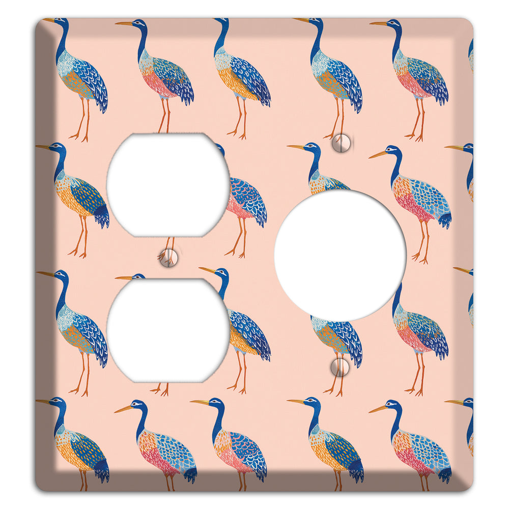 Blush Heron Parade Duplex / Receptacle Wallplate
