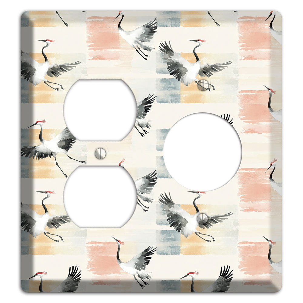 Blush Patchwork Flight Duplex / Receptacle Wallplate