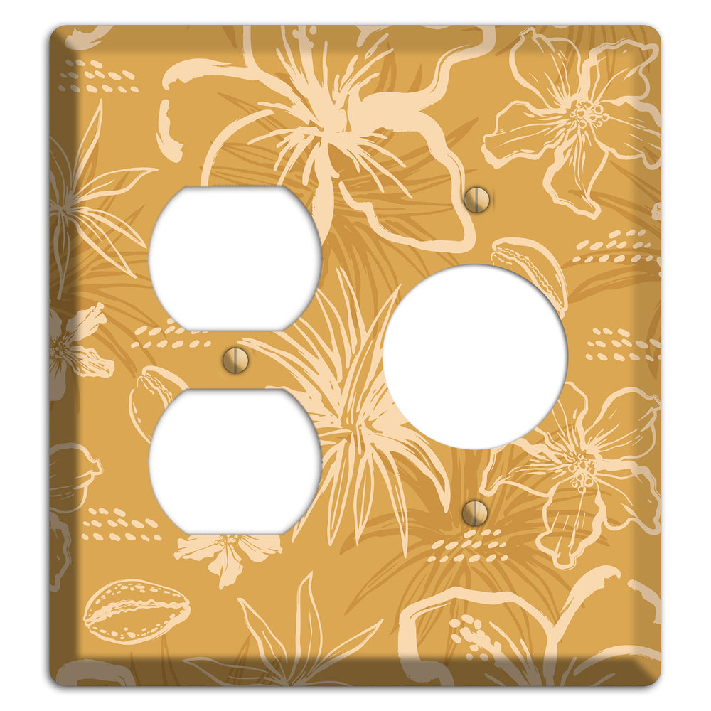 Golden Hibiscus Drift Duplex / Receptacle Wallplate