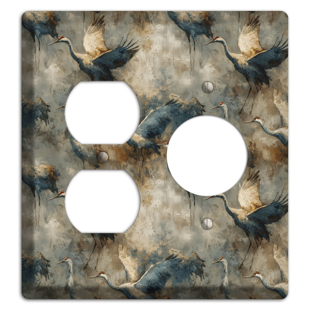 Slate Crane Migration Duplex / Receptacle Wallplate