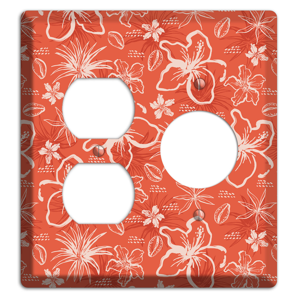 Coral Hibiscus Reverie Duplex / Receptacle Wallplate