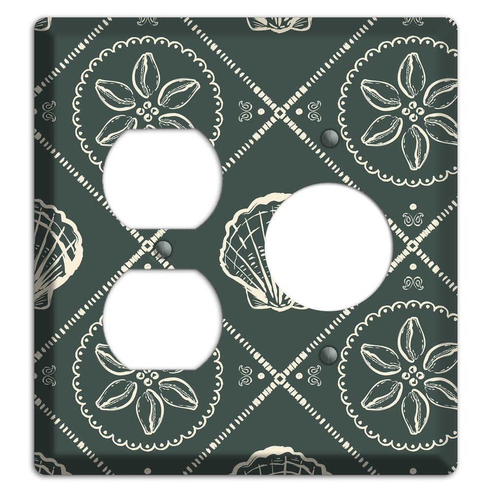 Slate Cowrie Medallion Duplex / Receptacle Wallplate