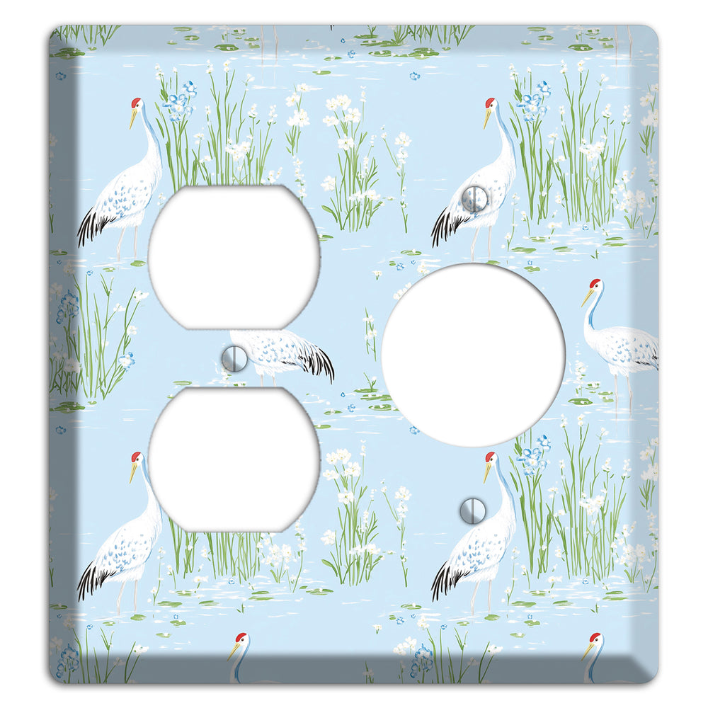 Azure Crane Sanctuary Duplex / Receptacle Wallplate