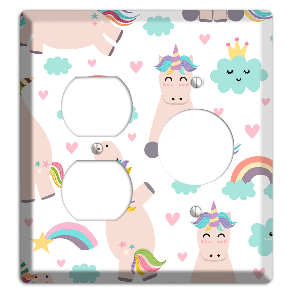 Rainbow Cloud Herd Duplex / Receptacle Wallplate