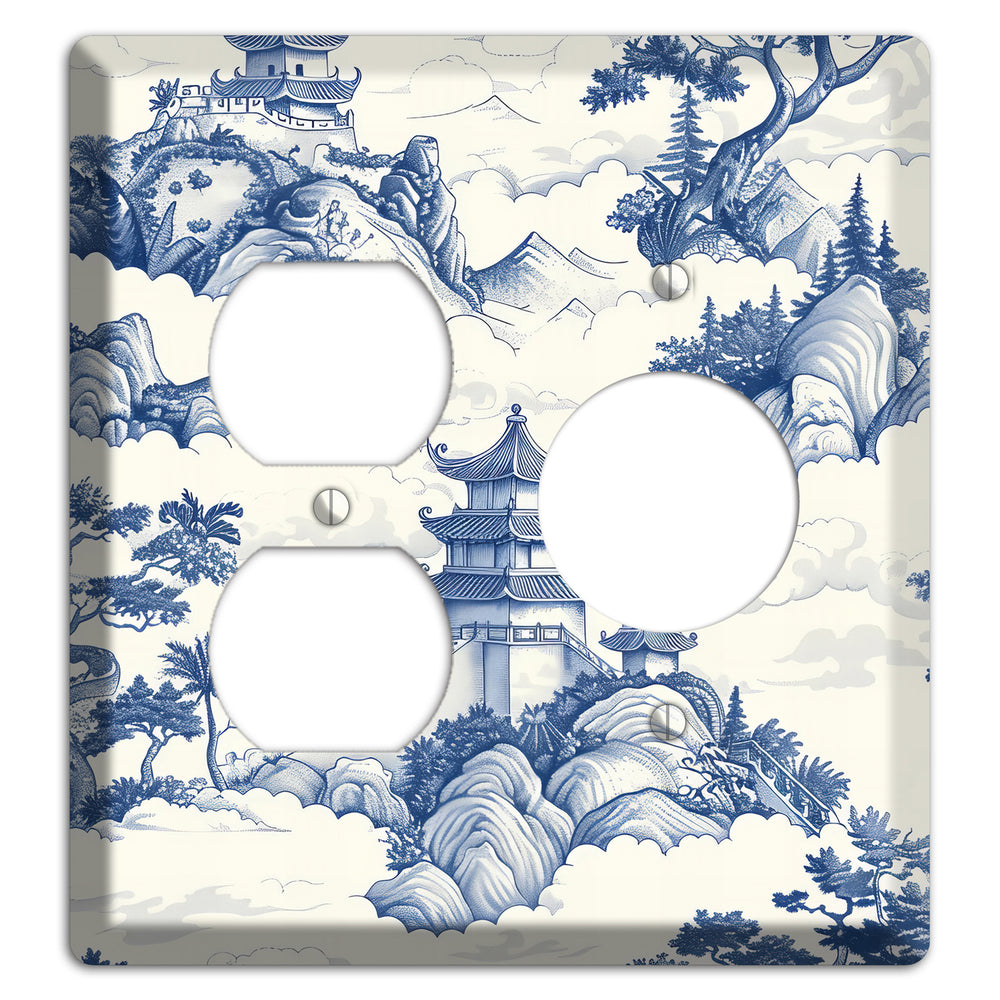 Celestial Pagoda Mist Duplex / Receptacle Wallplate