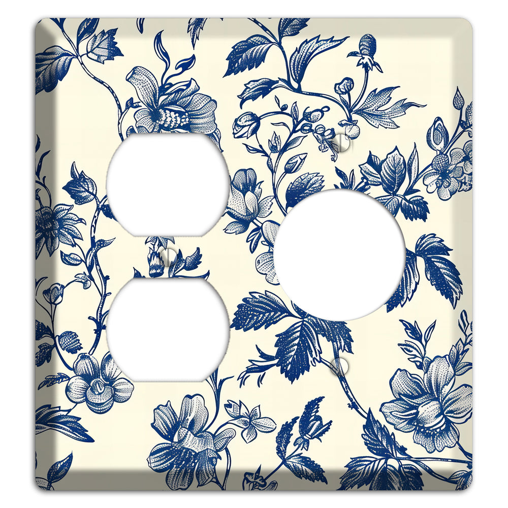 Garden Ink & Ivory Duplex / Receptacle Wallplate