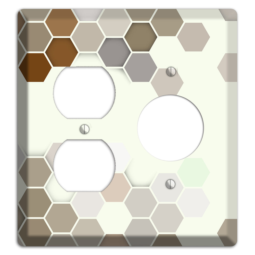 Earth-Toned Honeycomb Mosaic Duplex / Receptacle Wallplate