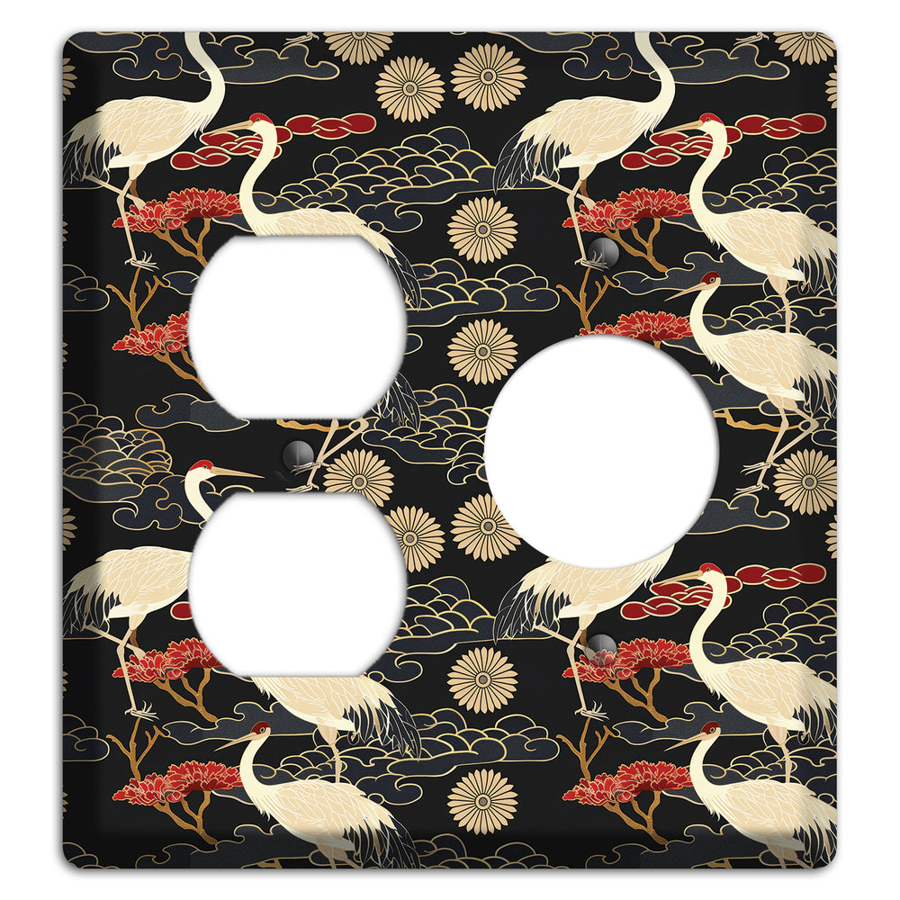 Obsidian Crane Procession Duplex / Receptacle Wallplate