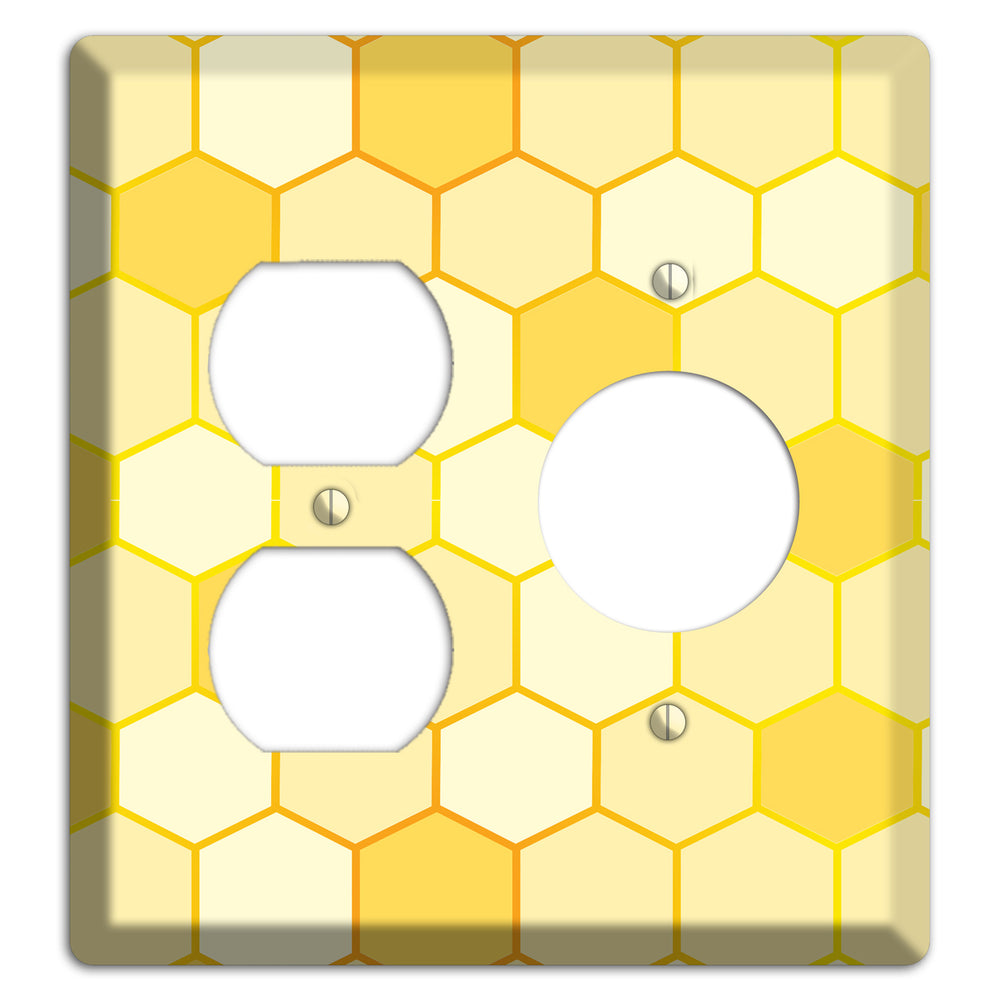 Hollow Amber Grid Duplex / Receptacle Wallplate