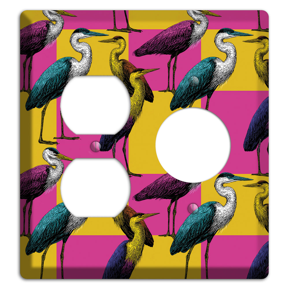 Magenta Heron Grid Duplex / Receptacle Wallplate